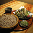 山菜天ぷらとざる蕎麦